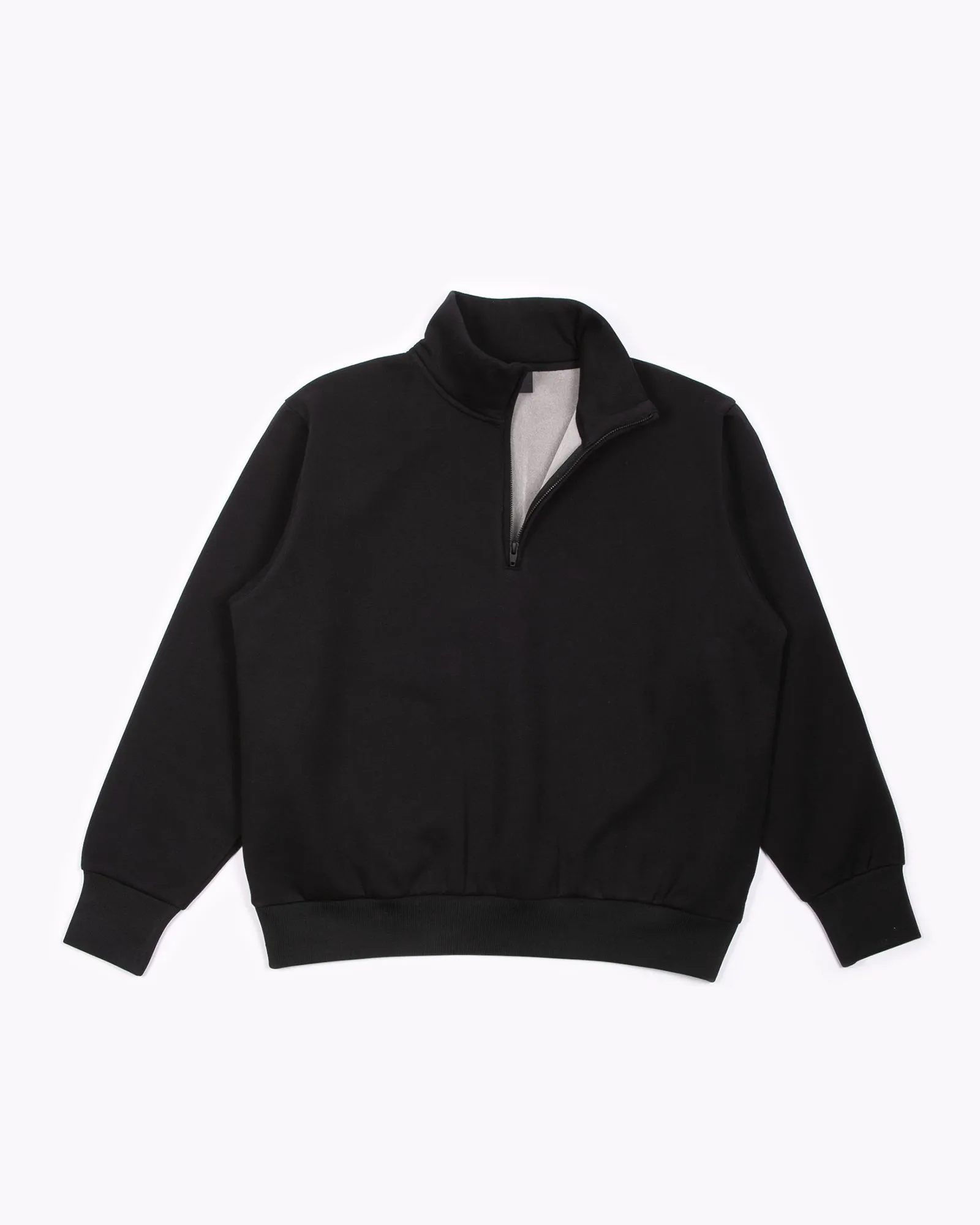 Zip Mock Poly Fleece - Black