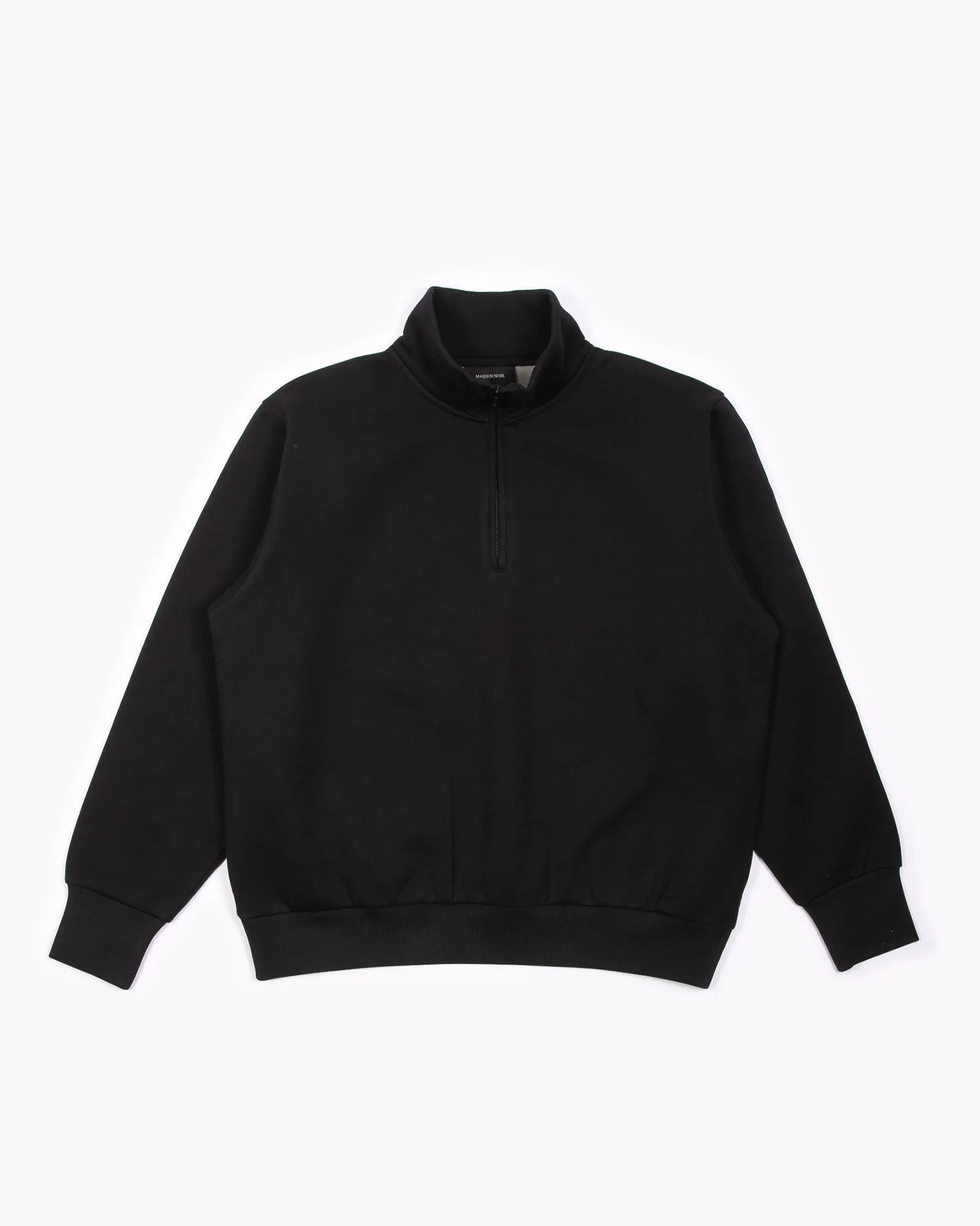 Zip Mock Poly Fleece - Black